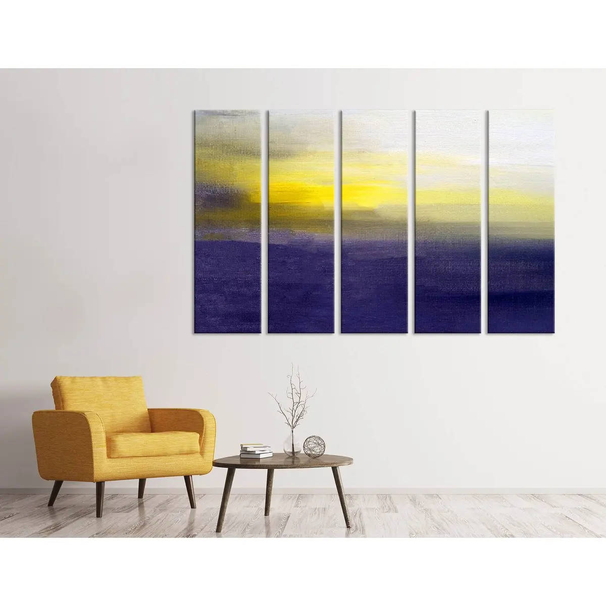 Premium Yellow and Purple Abstract Canvas Art Print №04264 – Ready-to-Hang Wall Decor