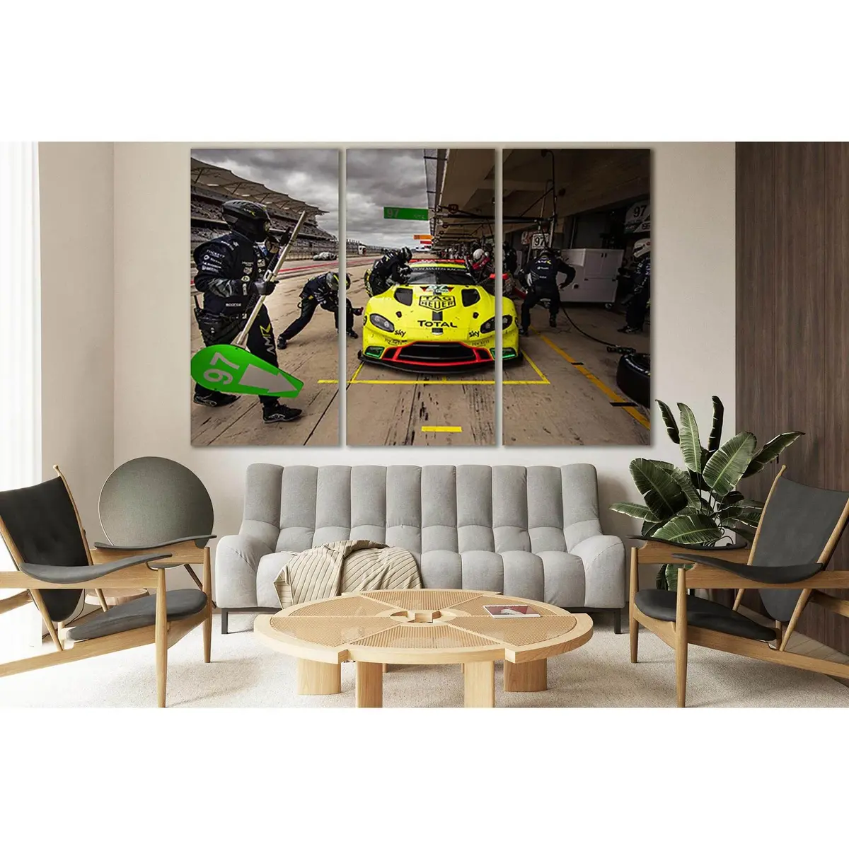 Yellow Sports Car At Pit Stop №Sl897 Ready To Hang Canvas Print 5