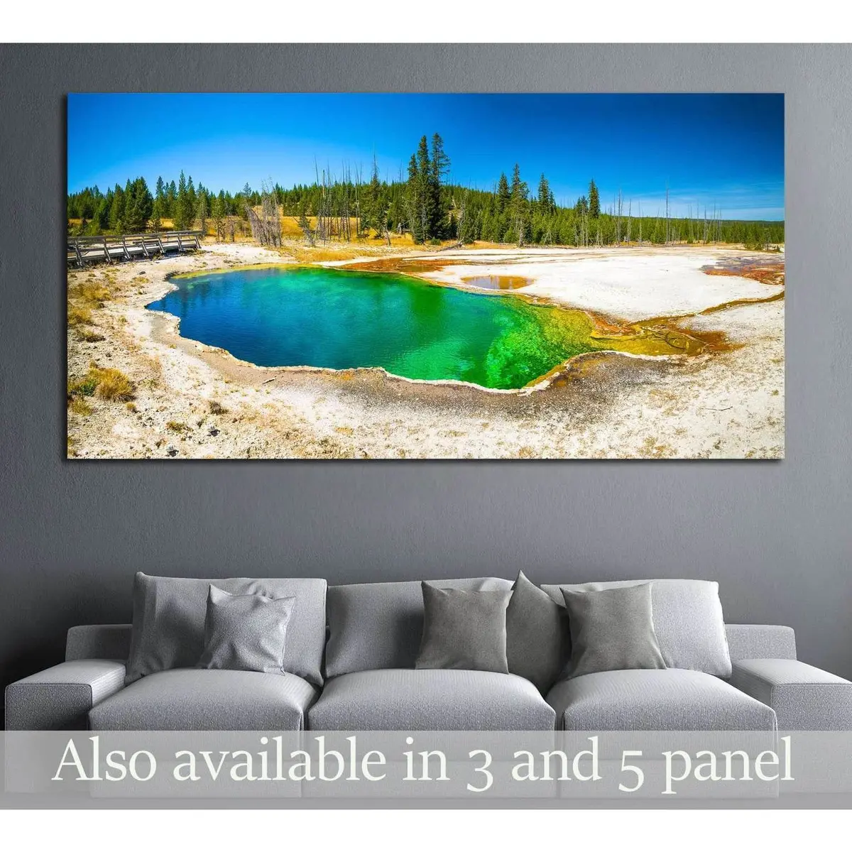 Yellowstone National Park, Wyoming. Prismatic Spring. Abyss Pool At West Thumb №1982 Ready To Hang Canvas Print 1