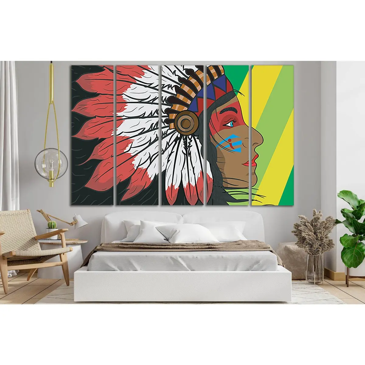 Contemporary Indian Woman Pop Art Canvas Wall Decor – Ready-to-Hang Print SL531 - Image 3