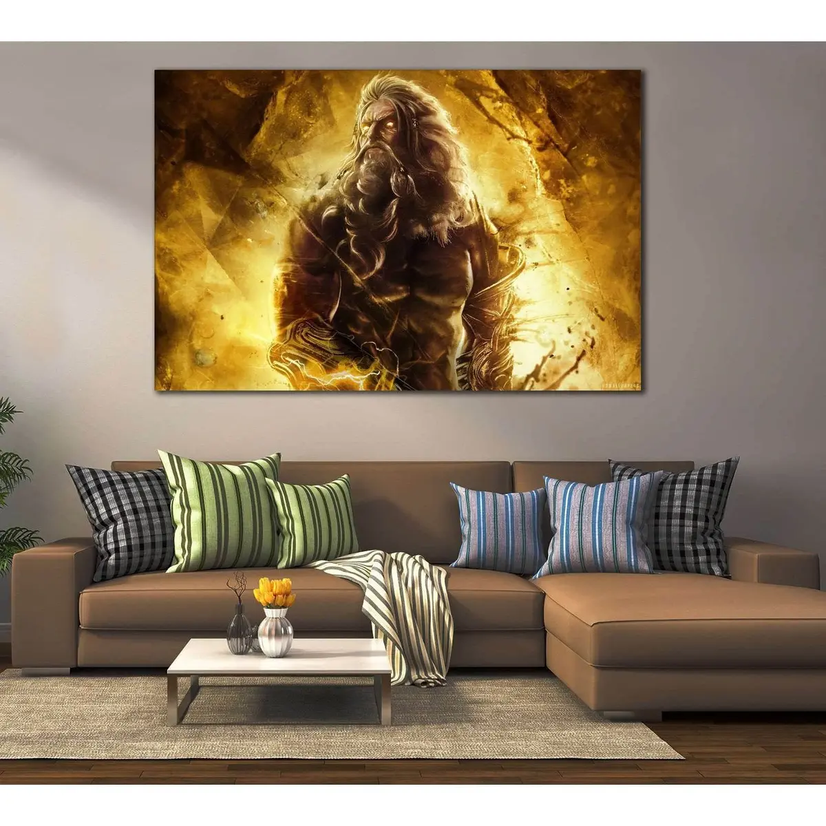 Zeus In God Of War №2022 Ready To Hang Canvas Print 1