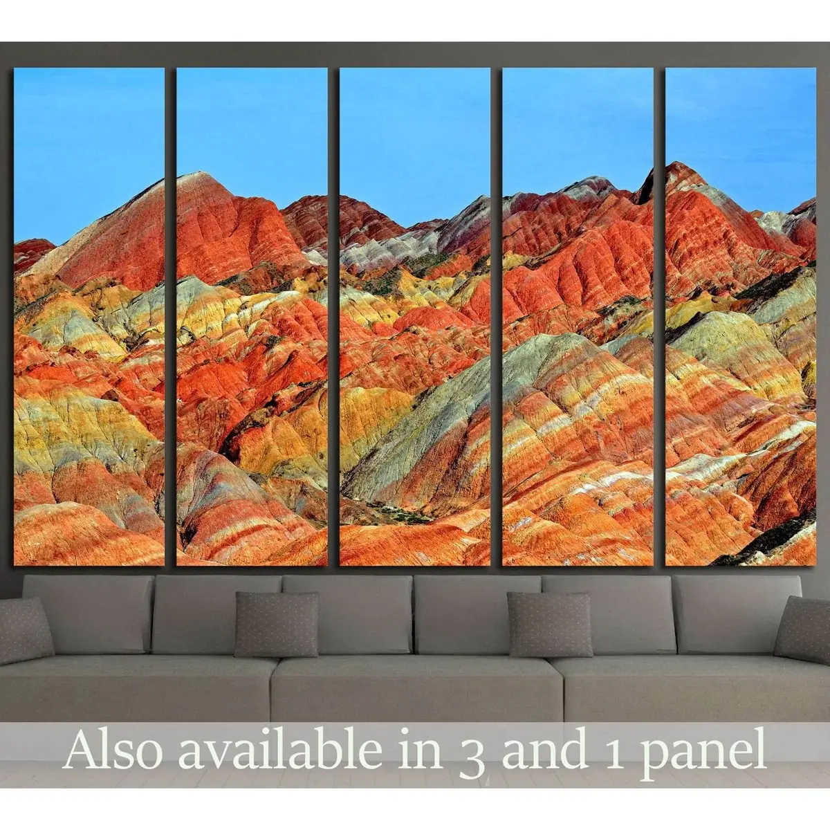 Stunning Zhangye Danxia Landform Canvas Wall Art – Pre-Installed Hanging Hardware