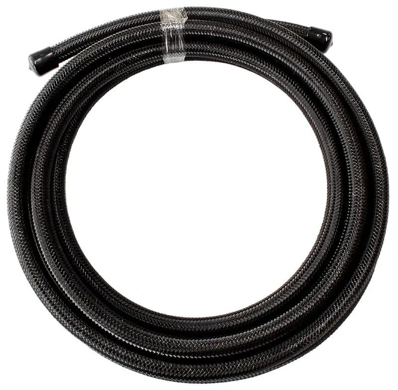 Af100-04-3Mblk 100-Series Black Stainless Braided -4An Hose – 3-Meter Length 1