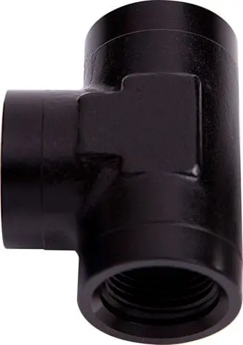 Orb Female Tee Fitting – -10An Black Anodized 1