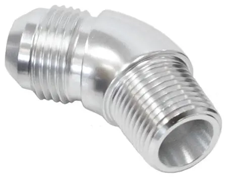 Full-Flow 45° Npt To -8An Adapter – 3/8" Npt Male To An8 Fitting (Af523-08S) 1