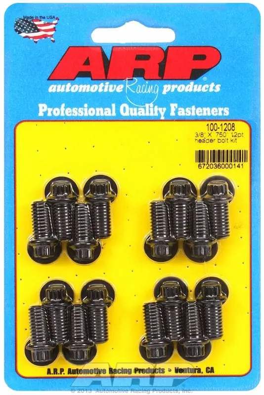 12-Point Black Oxide Exhaust Header Bolt Kit (Ar100-1208) 1