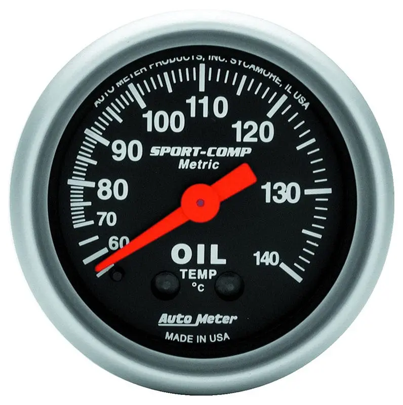Autometer Sport-Comp Oil Temperature Gauge – 2-1/16" Dial 1