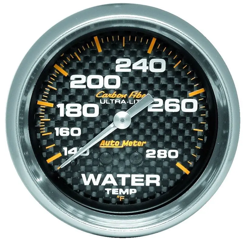 Autometer Au4831 Carbon Fiber Water Temperature Gauge – 2-1/16" Dash-Mount Analog Display 1