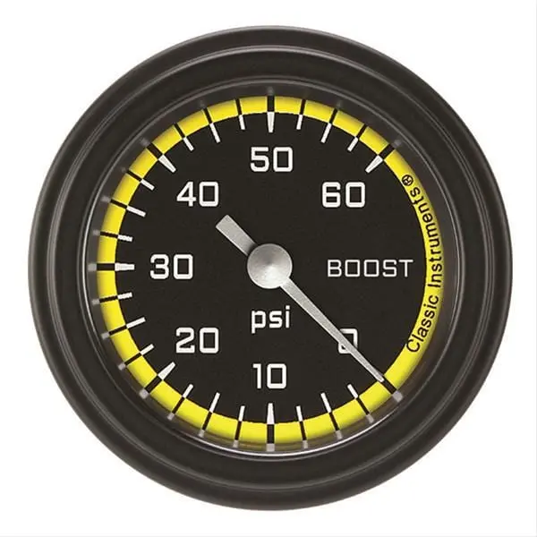 Classic Instruments Auto Cross Yellow Series Gauges – 2-1/16" Speedometer With Black Face, Ax143Yblf 1