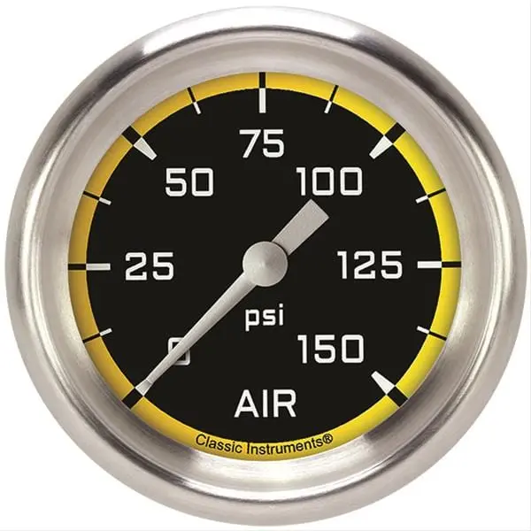 Classic Instruments Ax318Yapf Auto Cross Yellow Series Analog Gauges – Dash-Mount Kit 1
