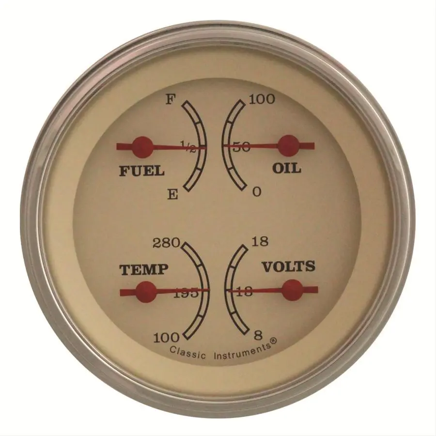 Vintage-Style Analog Gauge Set By Classic Instruments – Vt77Slf 1
