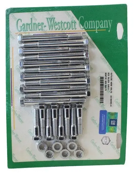 Bow Tie Logo Decorative Outside Head Bolts – Chrome-Plated, 7/16"-14 1