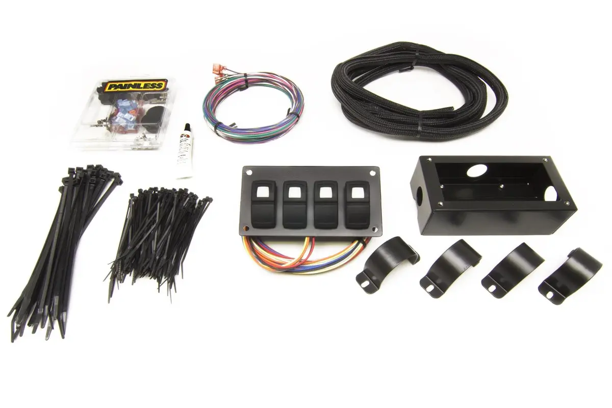 Painless Performance Track-Ready Rocker Switch Panel – 8-Circuit Waterproof Dash Mount (Model 58108) 1